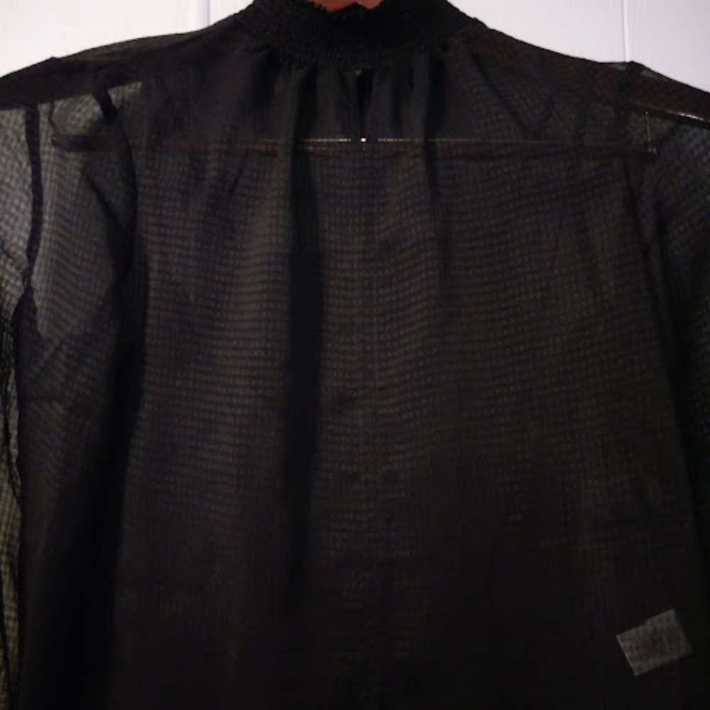 1.State Women's Smock Neck Tie Waist Blouse - Picture 6 of 6